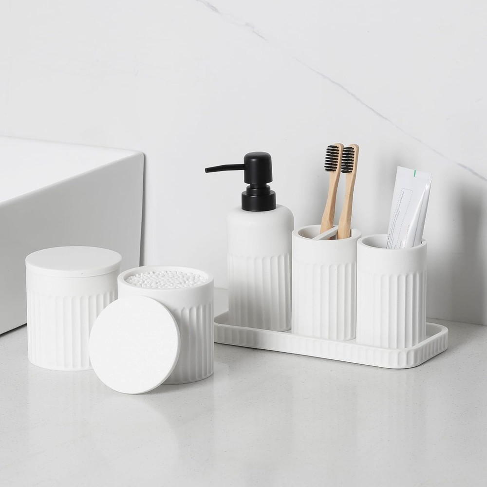 Bathroom Accessory Set - 6 Pieces Bathroom Accessories Set Complete with Soap