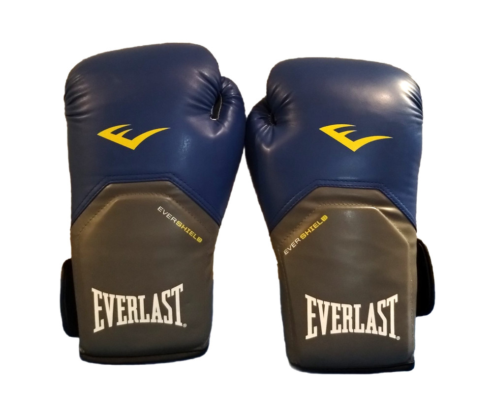 EVELAST ELITE PRO STYLE EVERSHIELD TRAINING GLOVES HOOK AND LOOP 16 OUNCES BLUE