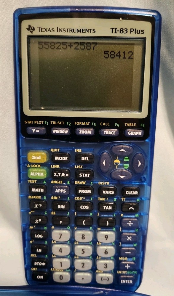 Texas Instruments TI-83 Plus Silver Edition Graphing Blue CalculatorTested Works