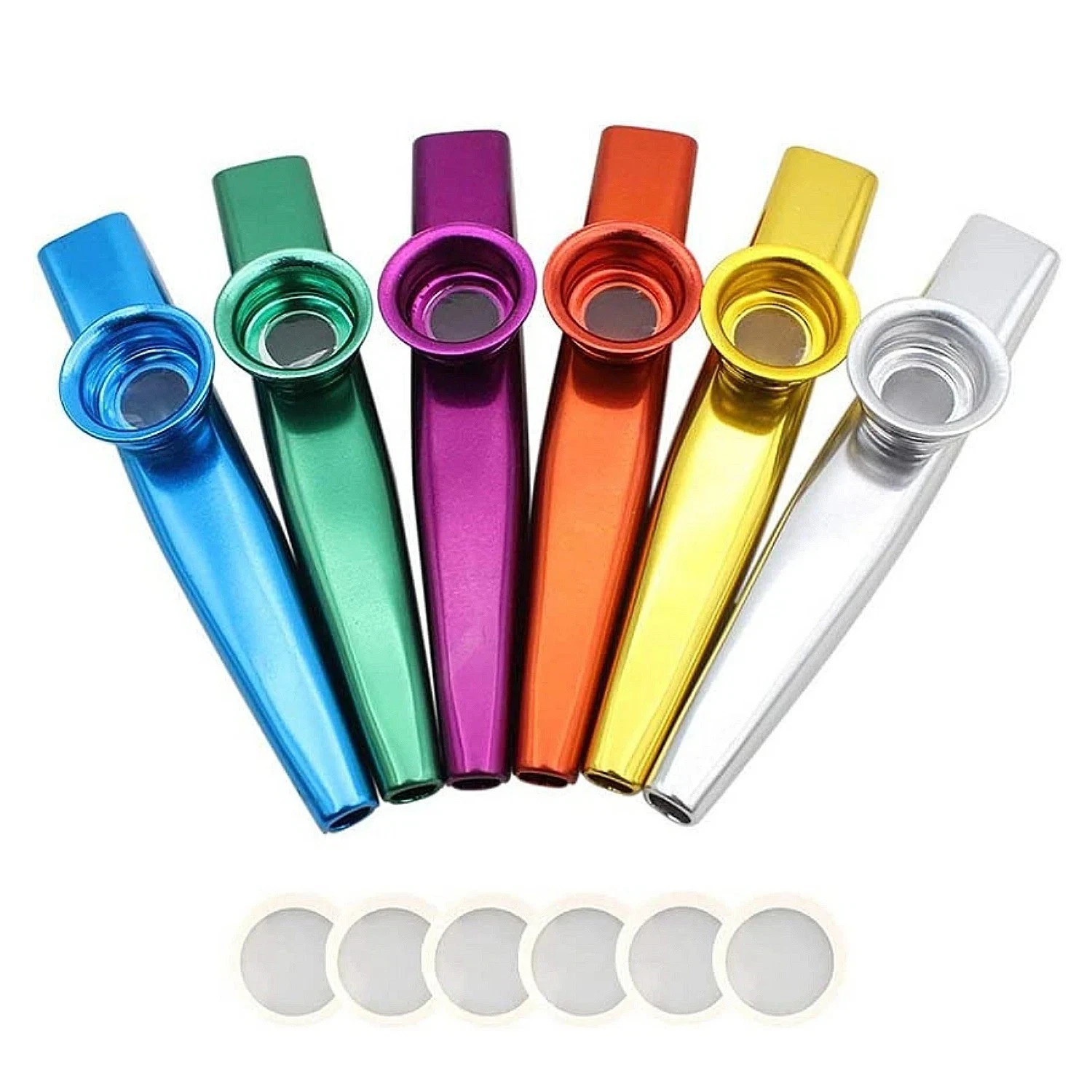 Metal Kazoo Instrument Aluminum Alloy Mouth Flute 1 Pc with Diaphragms