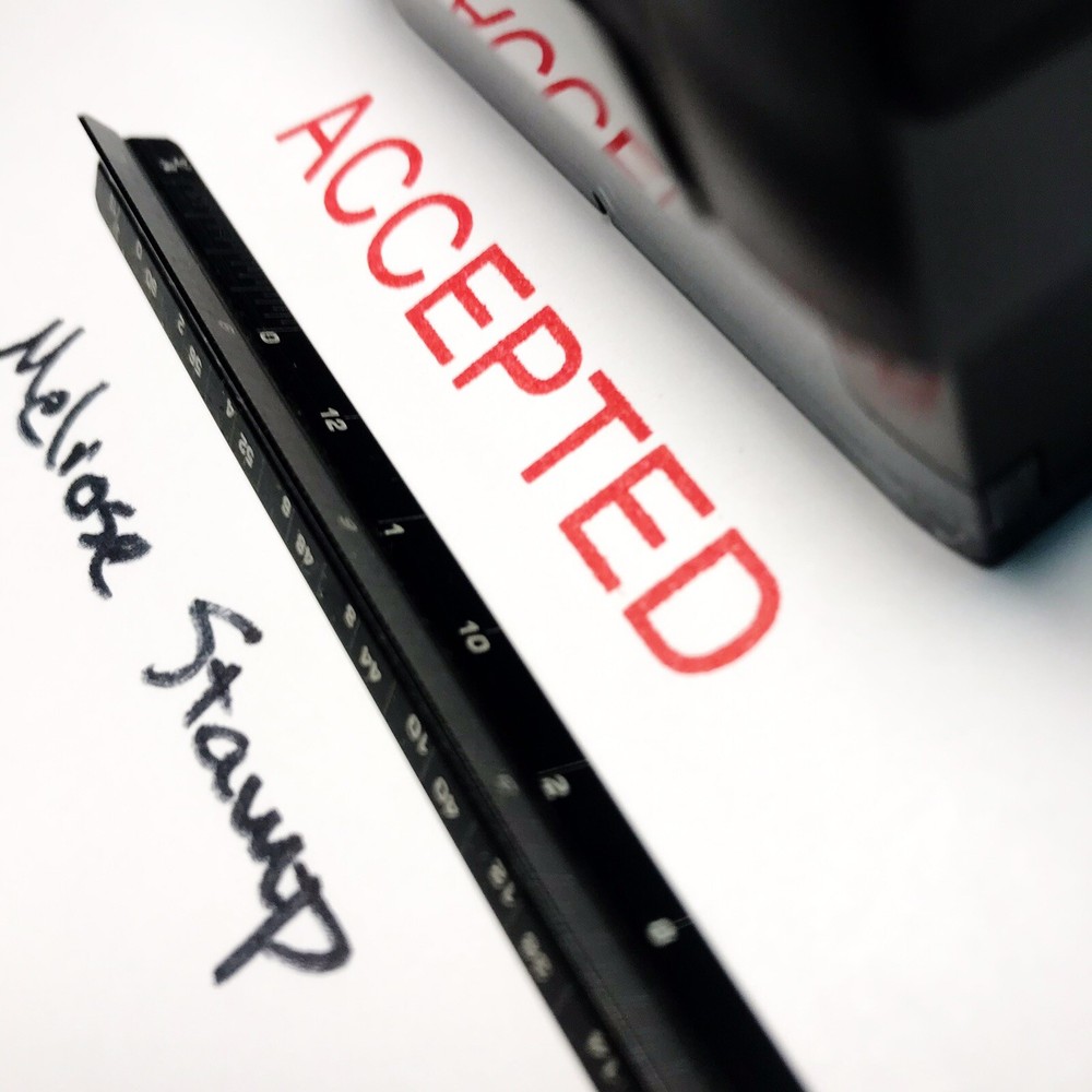 Accepted Rubber Stamp Red Ink Self Inking Ideal 4913