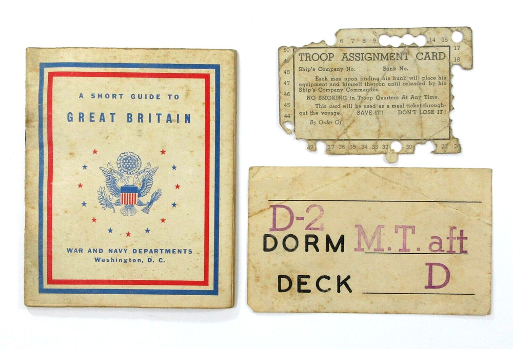 WWII US Army Great Britain Guide Armed Forces Troop Ship Cards War Dept 1943