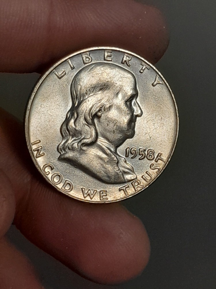 1958- D Franklin Half Dollar BU #10