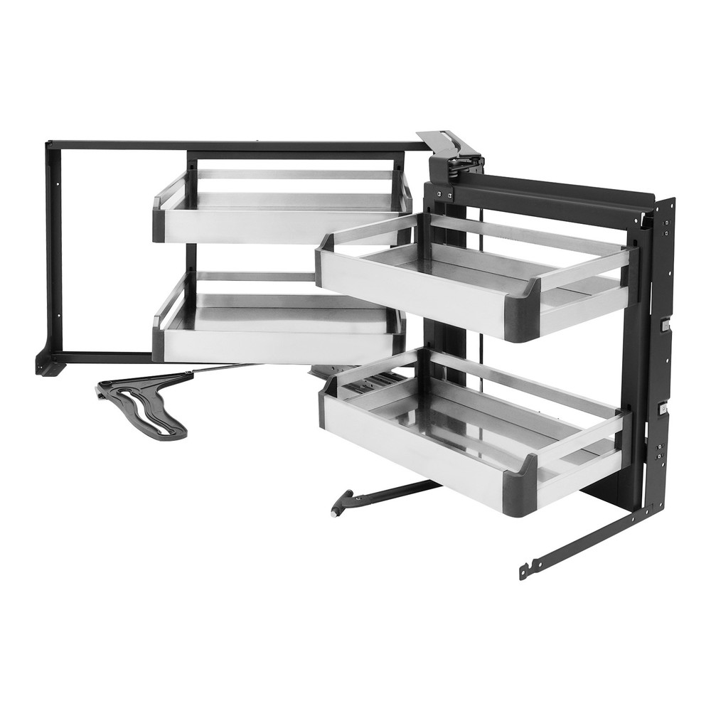 Blind Corner Cabinet Pull-Out Small Space Organizer Kitchen Swivel Storage Shelf