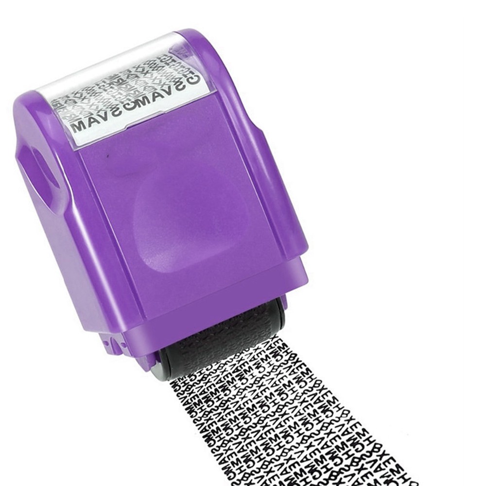 1Pc Purple Roller Stamp Data Security Protection Theft Prevention ID Stamp