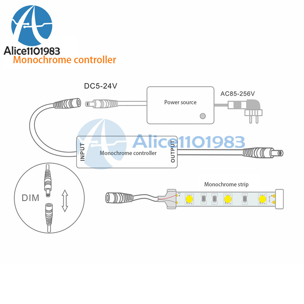 6A Mini LED Dimmer RF Wireless 14Key Remote Control LED Strip Light Controller