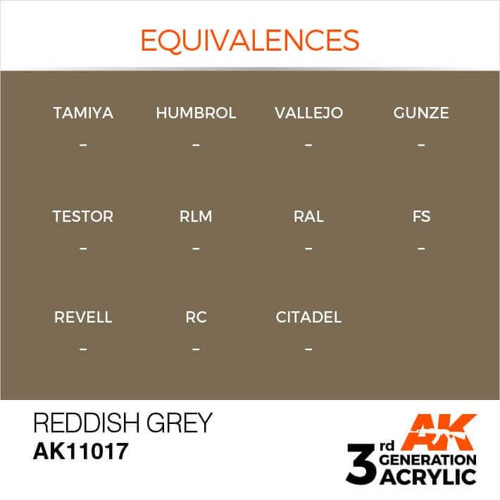 AK Interactive 17ml Bottle Reddish Grey 3rd Gen Acrylic Paint AK11017