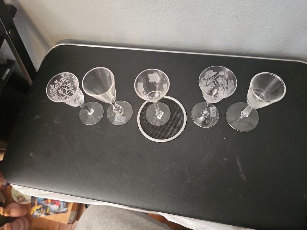Set of 5 Different Cordial Glasses