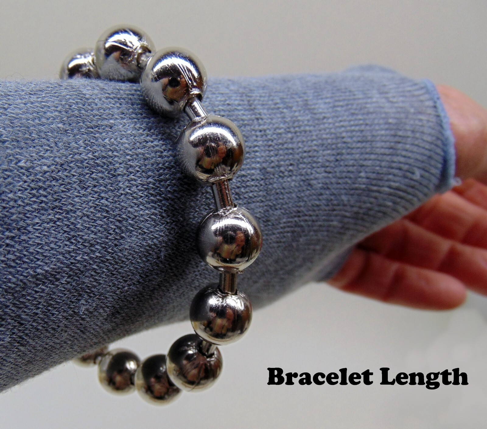 12mm #30 Steel BALL CHAIN NECKLACE or Bracelet Goth Punk 1/2" BEADS Pick Length