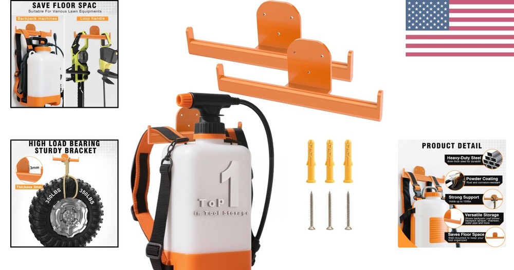 Effortless Installation Backpack Tool Rack - 2 Pack Garage Storage Solution