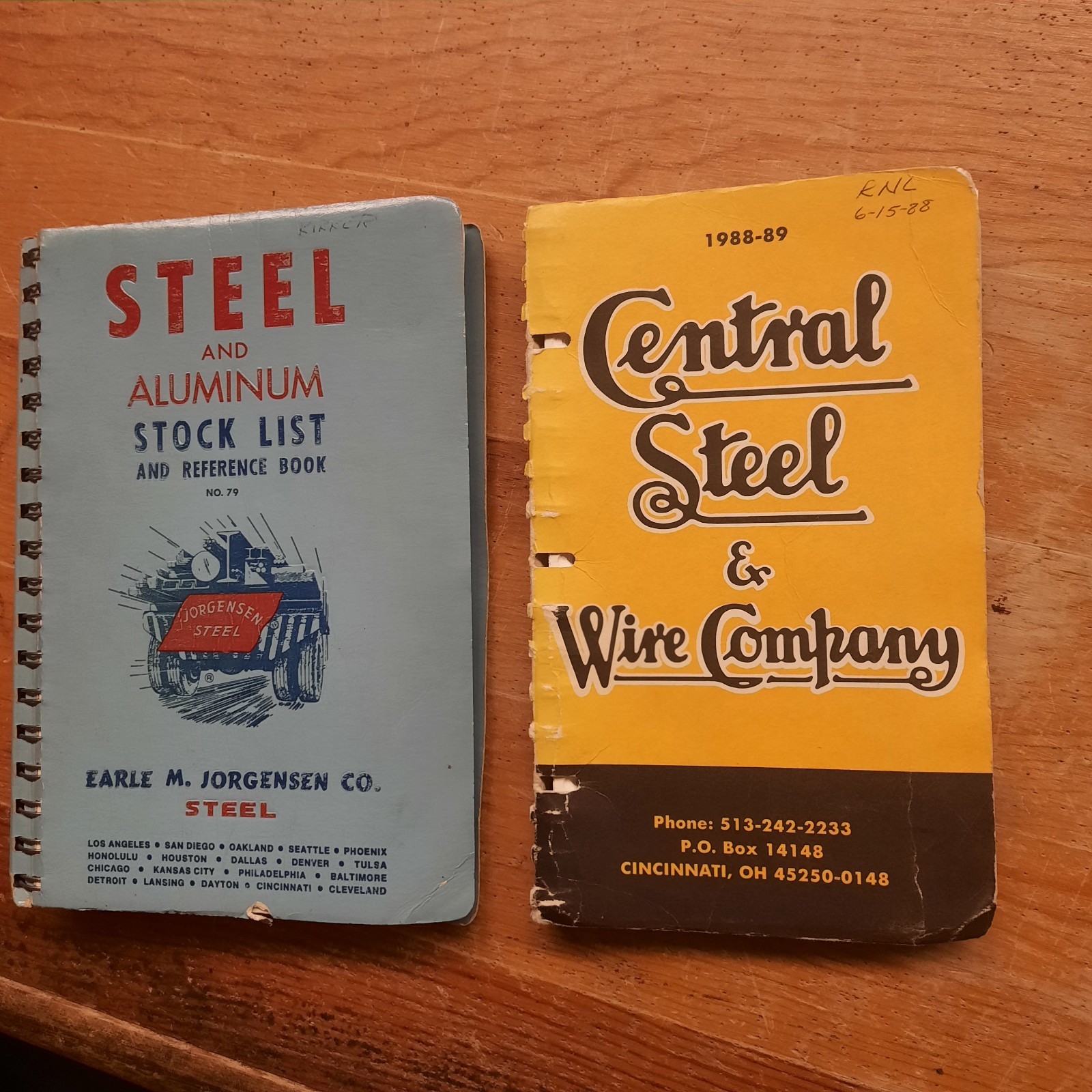 Jorgensen Steel Aluminum Reference book - Central Steel & Wire Company Lot of 2