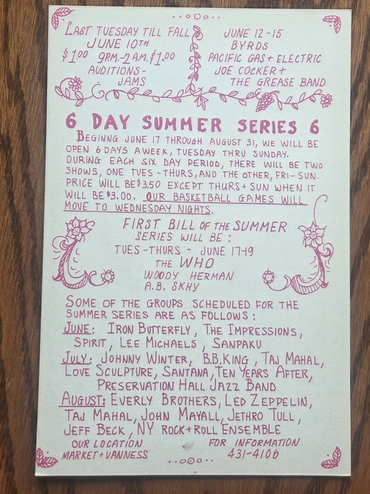 Fillmore BG176 Grateful Dead Postcard