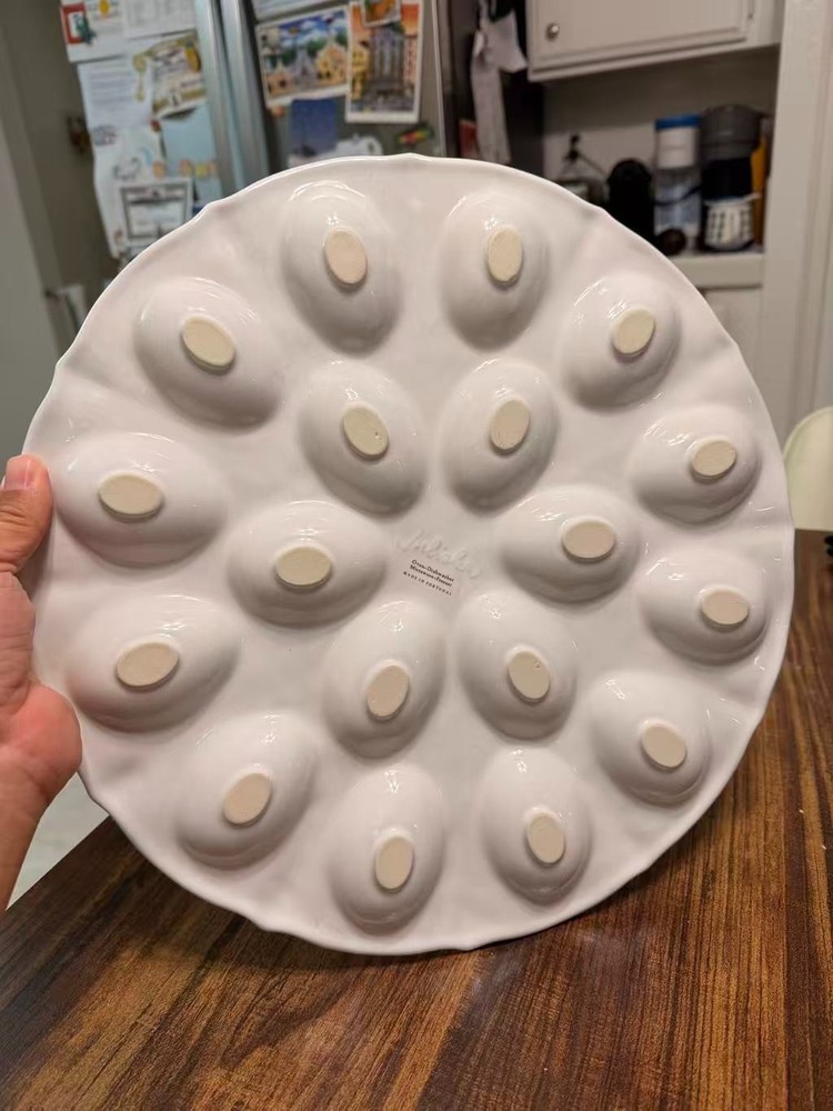 Juliska Whitewash Deviled Egg Platter B&T 13.75"W, JA96/W