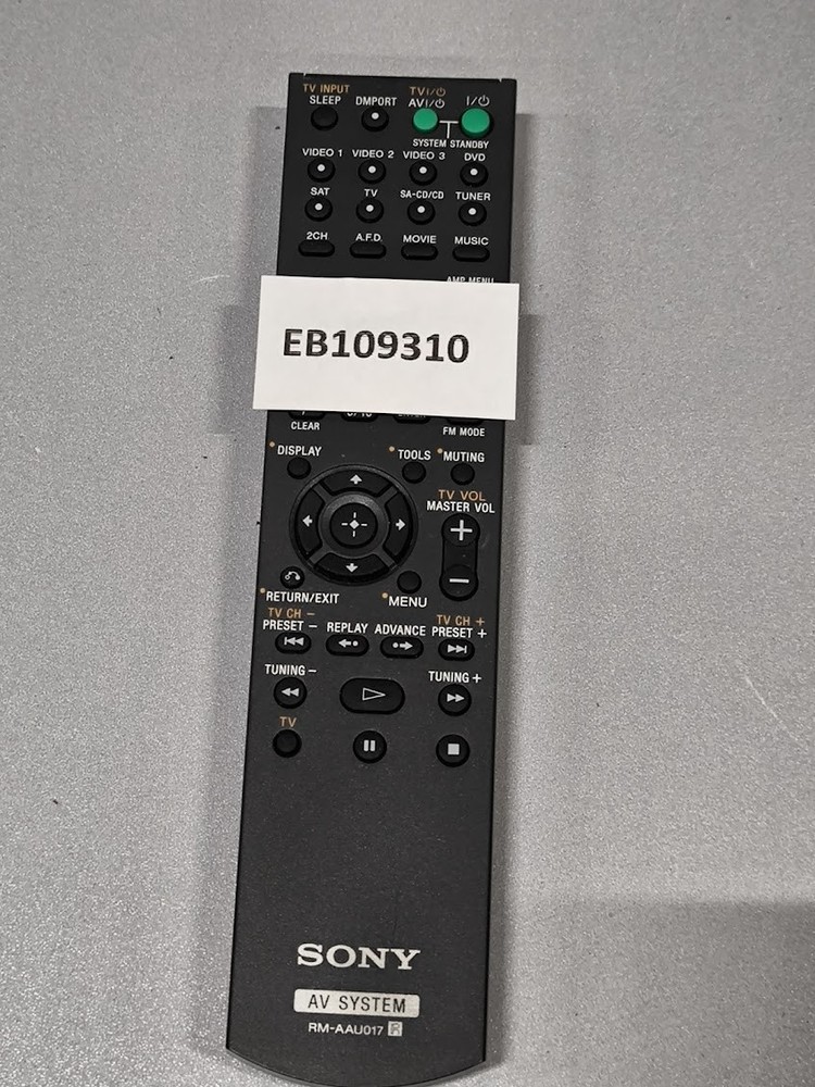 Sony AV System Remote RM-AAU017 - Tested, Fully Functional