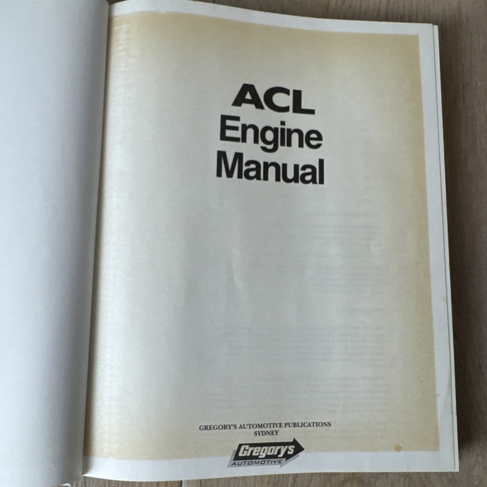 ACL Engine Manual Modern Engine Reconditioning Practice Gregory’s Pre Owned