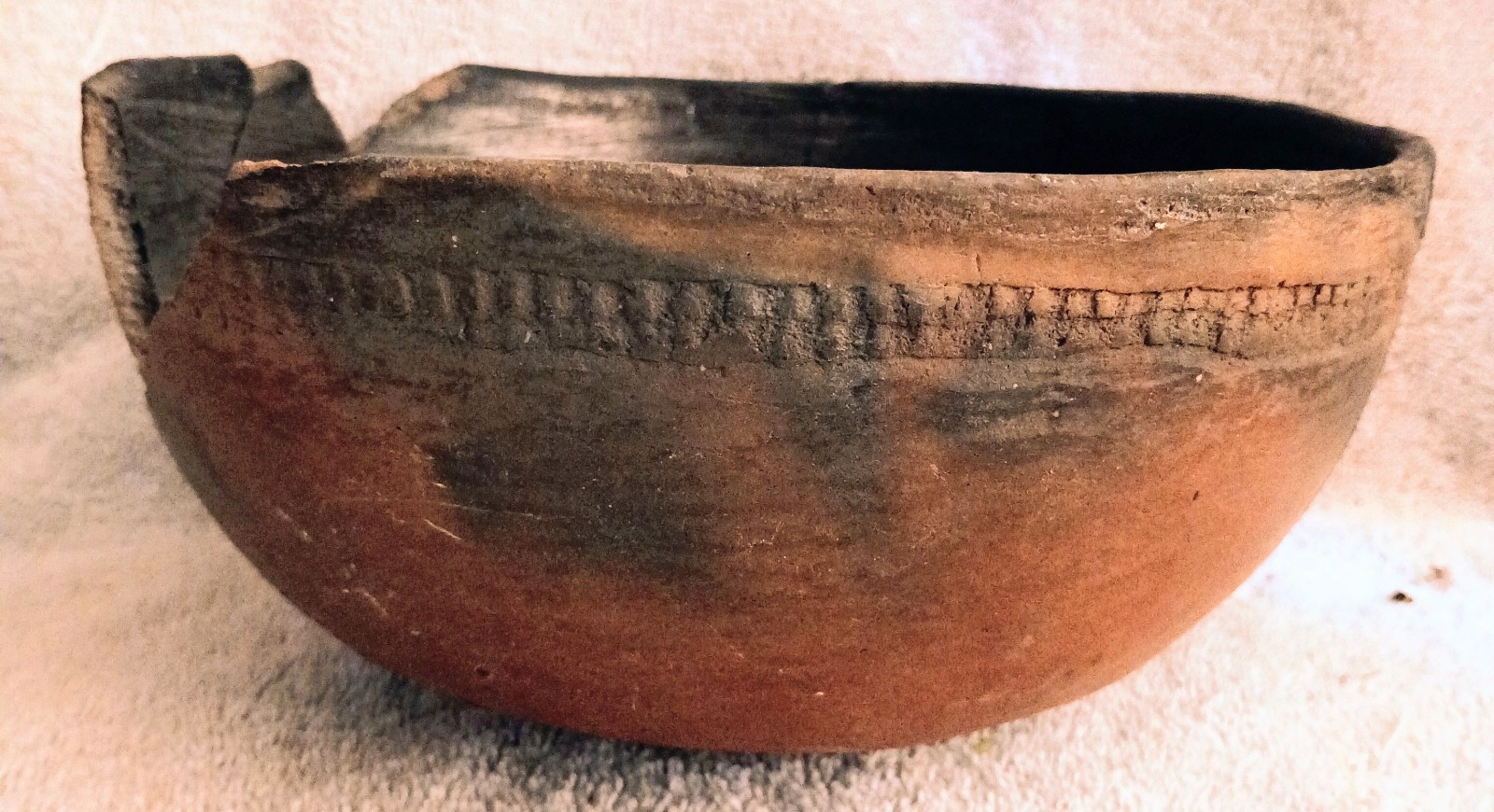 Great Antique Ancestral Pueblo Onion Skin Bowl