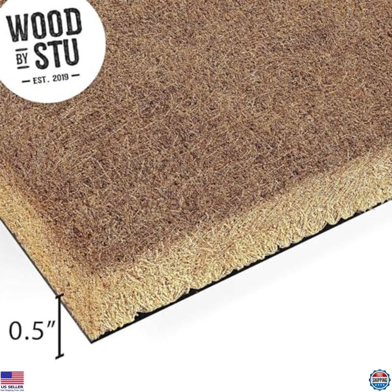 Mardi Gras Masks Doormat 100% Coir Coconut Husk 18"x30" Thick Durable Entryway