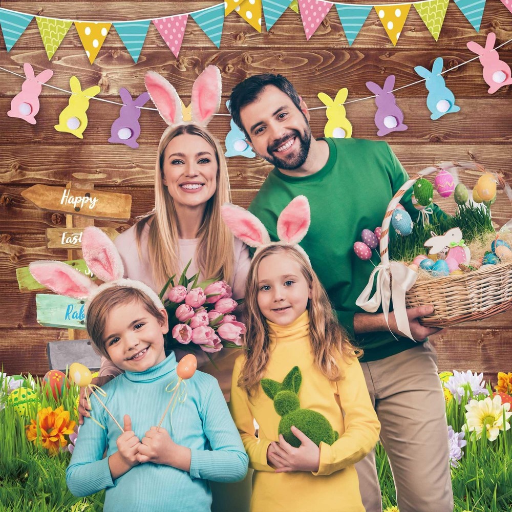 8x10ft Polyester Spring Backdrop Easter Photography Background Eggs Road Sign...