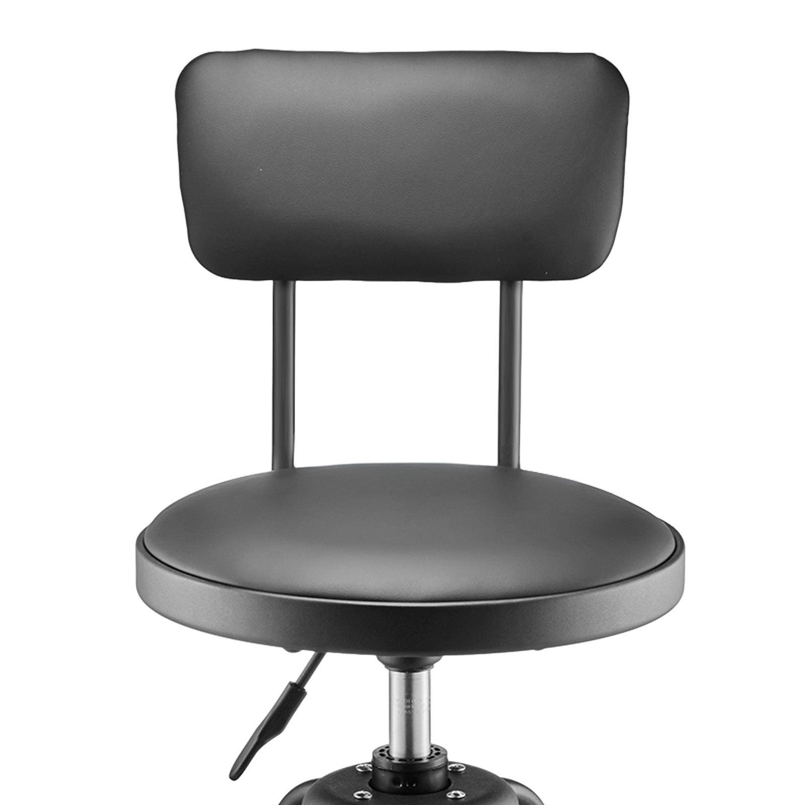 Shop Stool Adjustable Height Garage Work Seat 300 lbs Load with Backrest