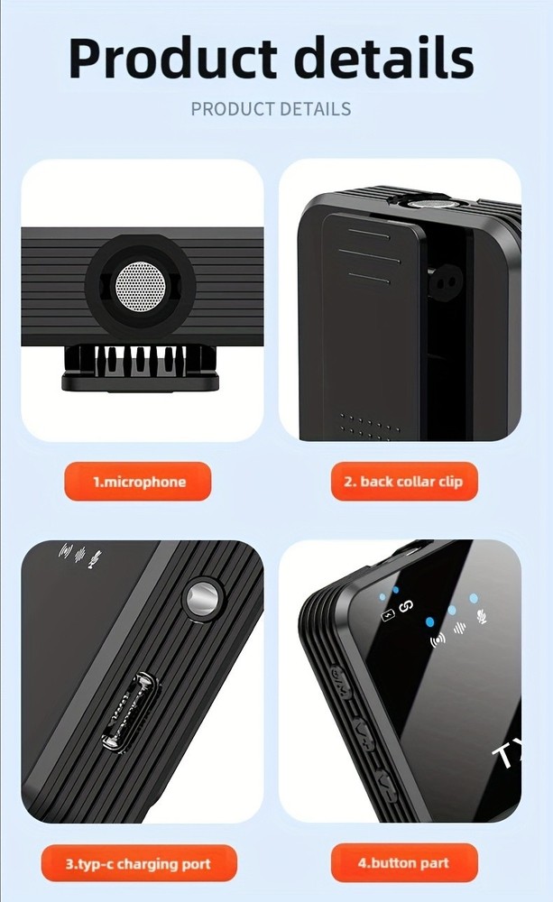 3 in 1 Mini Microphone for iPhone/Android/Camera Wireless Lavalier Microphone