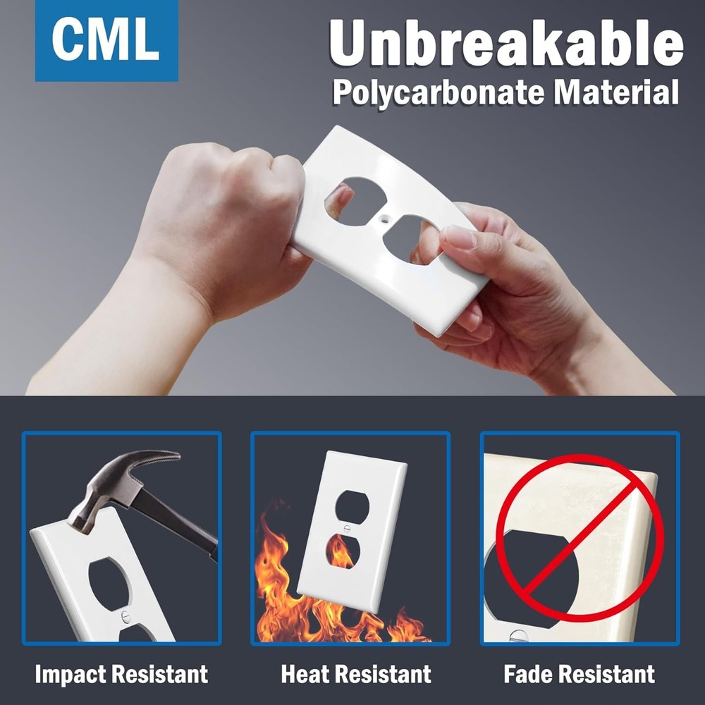 Oversized Duplex Outlet Covers Jumbo Electrical Wall Plate