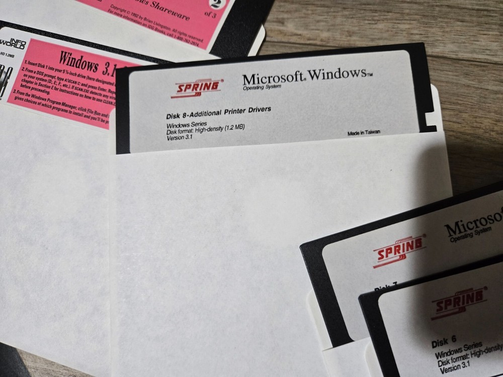 Microsoft Windows Version 3.1 1992 Spring Release 5.25" Disks Big Box Manual