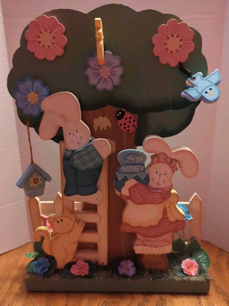 Wood Easter Bunny Easter  Decoration Shelf Sitter