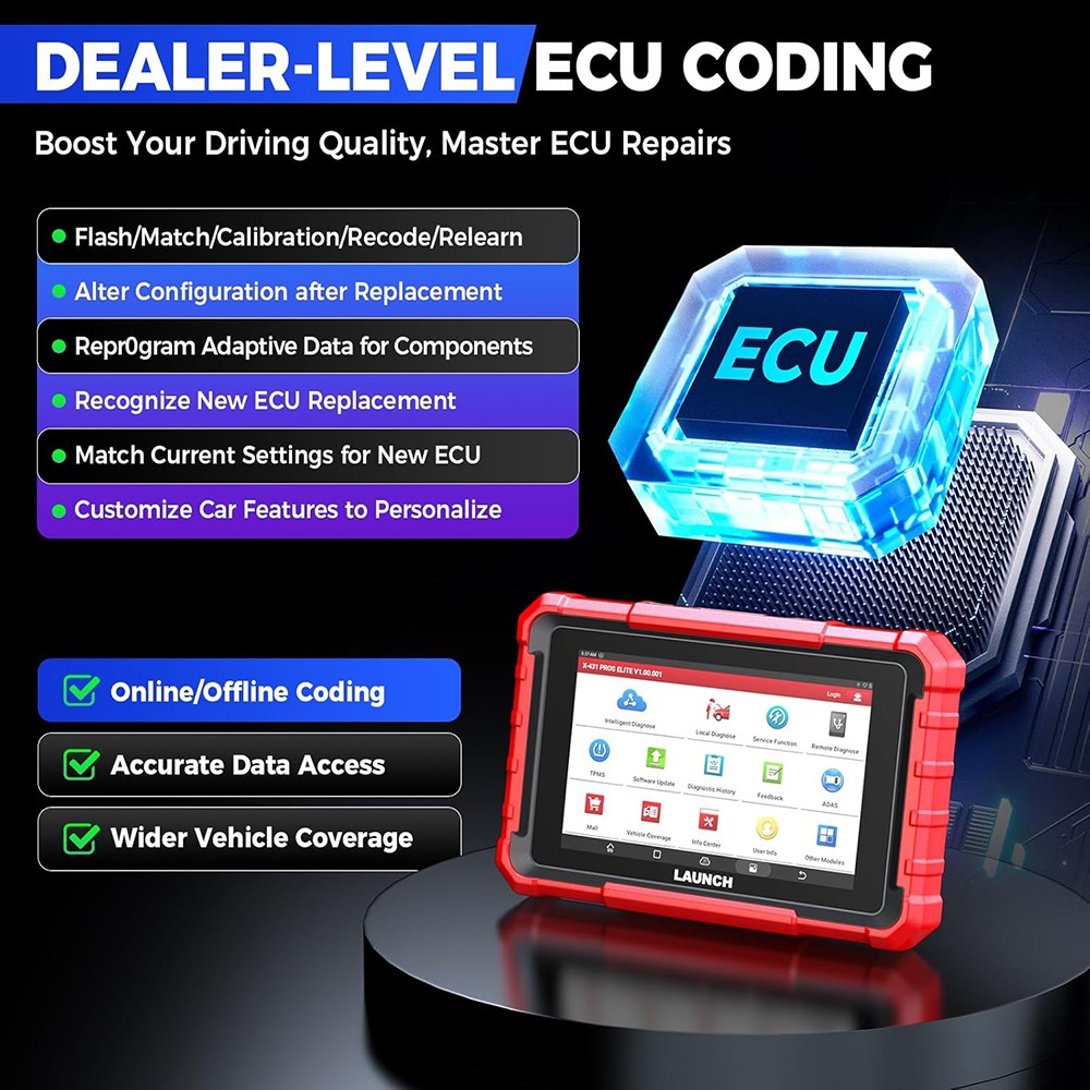 2026 Newest LAUNCH X431 Pro Elite V+ Bidirectional Car Diagnostic Scanner Coding