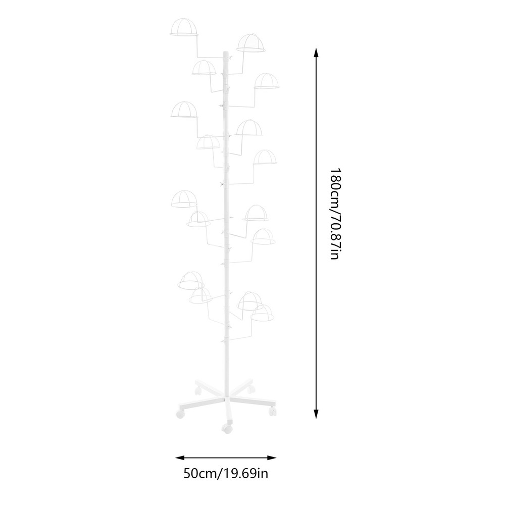 Freestanding Hat Rack with Adjustable Hooks & Lockable Wheels for Easy Display！