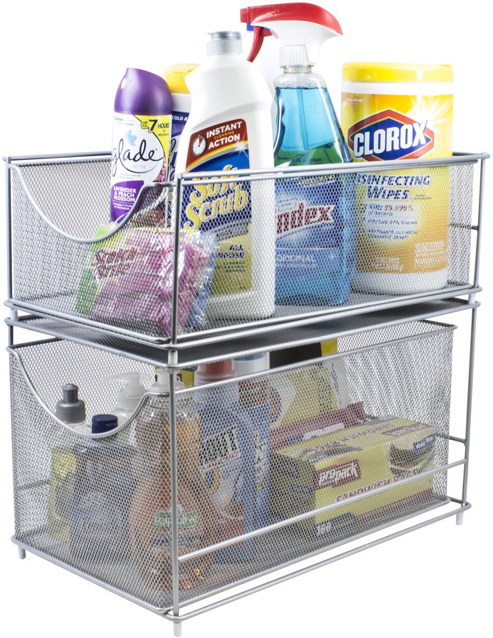 Sorbus Cabinet Organizer Set —Mesh Storage Organizer with Pull Out Drawers—Ideal