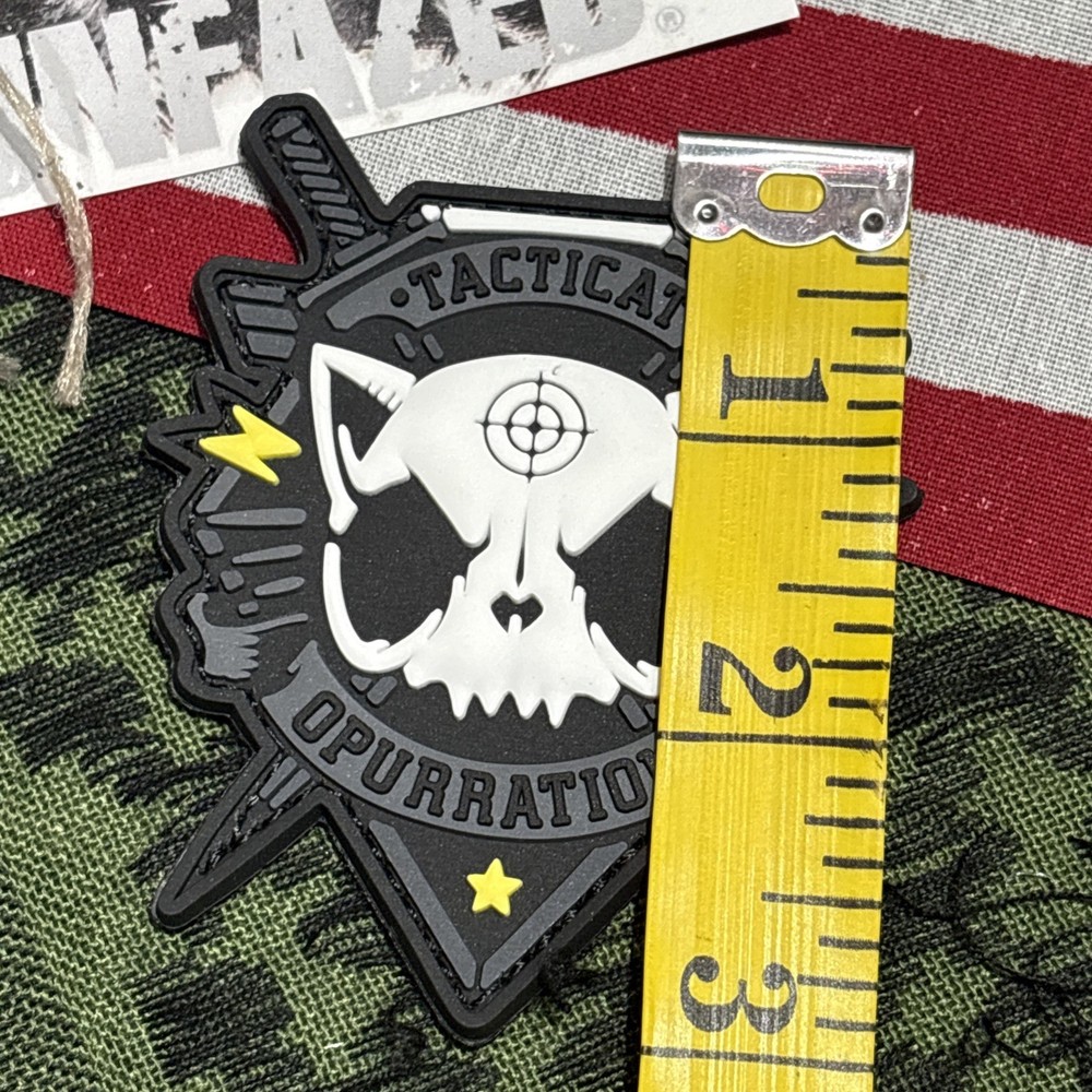 PvC 3D Tactical Opurrations Cat Hook And Loop Patch High Quality 3d