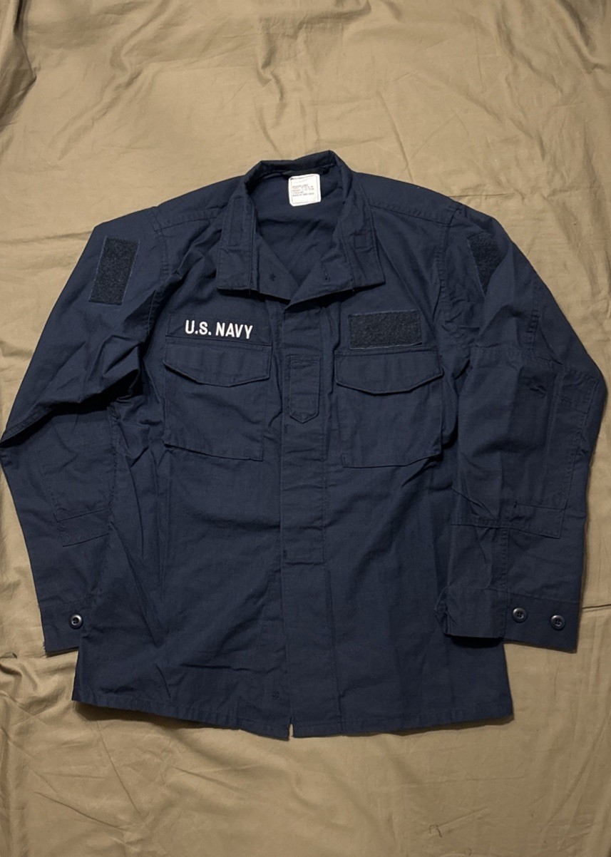 US Navy 2POC Coat Size Medium-Long Flame-Resistant Class-1 Blue Blouse USN