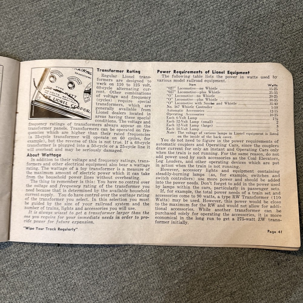 Lionel Trains instructions for assembling & operating booklet from 1952. Missing