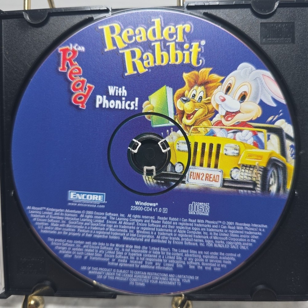 Encore Reader Rabbit CD I Can Read With Phonics 2003 Fun 2 Read Data Storage