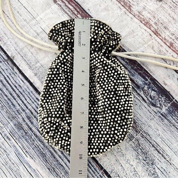 Vintage Beaded Purse String Reversible Bag Purse