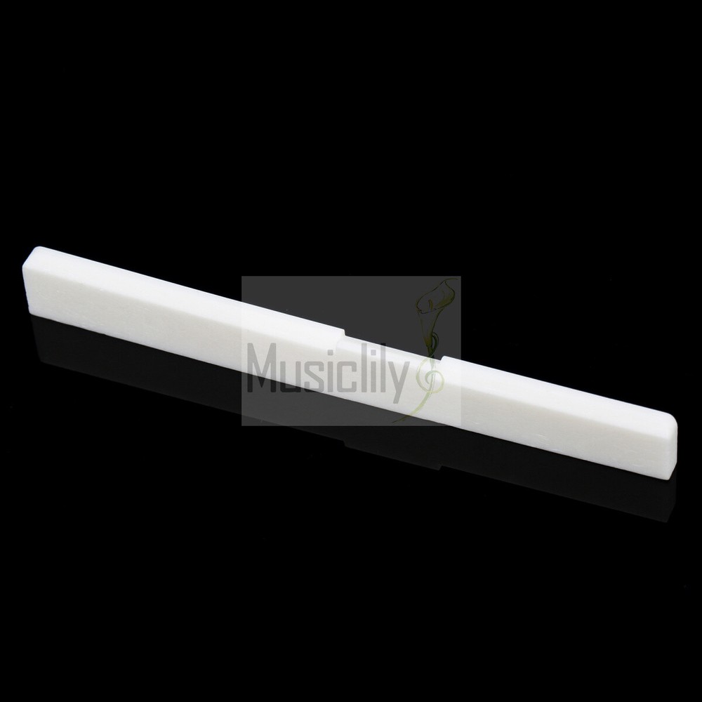 Musiclily 2Pcs 80mm Bone Flat Bottom Saddle For Classical Guitar Replacement New