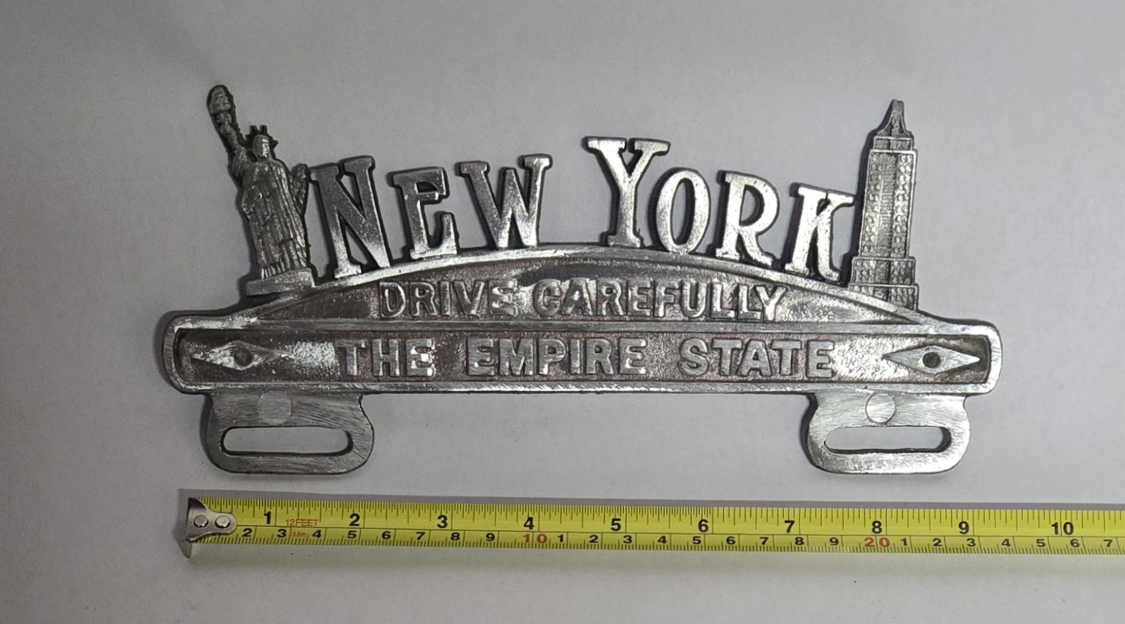 Vintage Cast Aluminum  New York  Topper Car Club Plaque