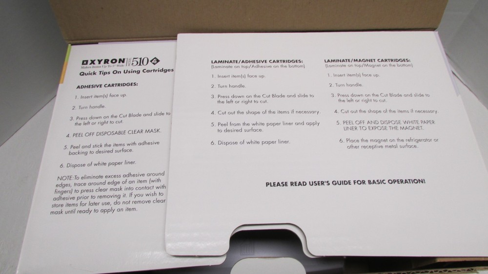 Xyron 510 Sticker, Labels, Magnet Maker Laminating Machine NEW open box Complete
