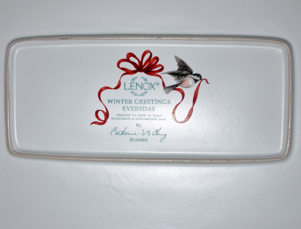 Lenox Winter Greetings Everyday 13 1/2" Rectangular Baker Casserole Baking Dish