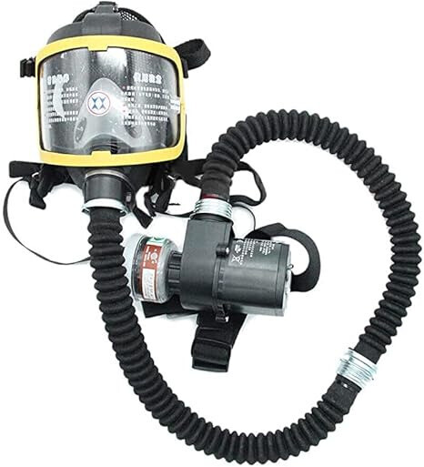 Full Face Gas Mask Flow Respirator Electric Supplied Air Fed Flow System Device