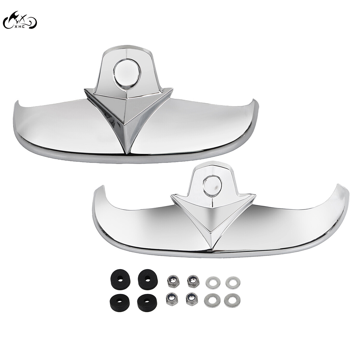Chrome Front & Rear Fender Tip Mudguard Trim For Harley Heritage Springer FLSTS