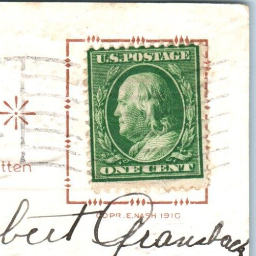 1912 Benjamin Franklin Green One 1 Cent U.S. Stamp (Extremely Rare )