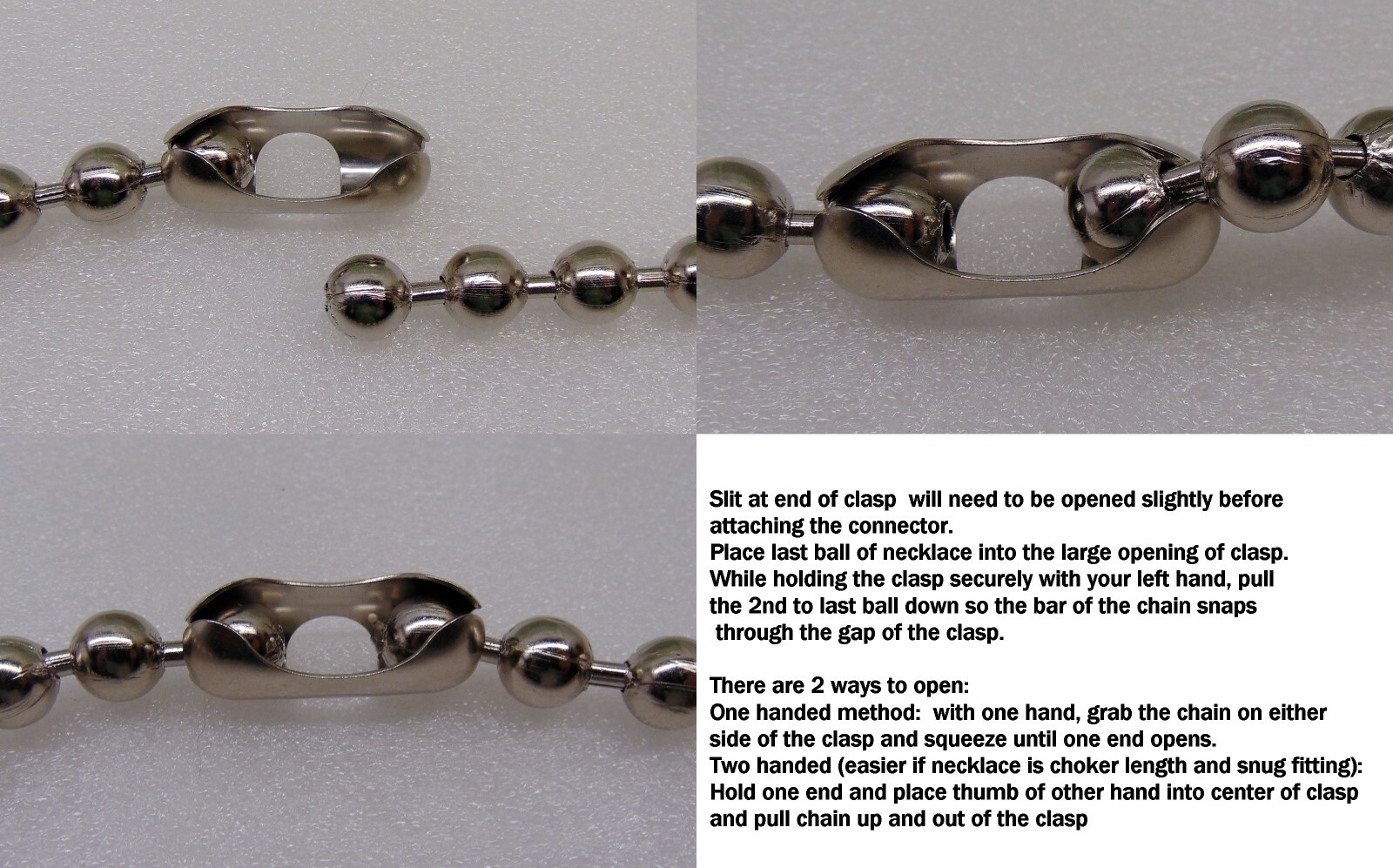 12mm #30 Steel BALL CHAIN NECKLACE or Bracelet Goth Punk 1/2" BEADS Pick Length