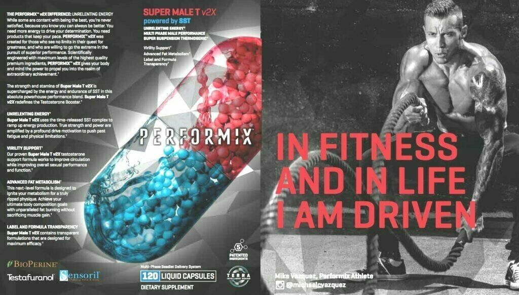 PERFORMIX SST Super Male t v2x, Energy, Fat Burner, 120 CAPSULES!!!