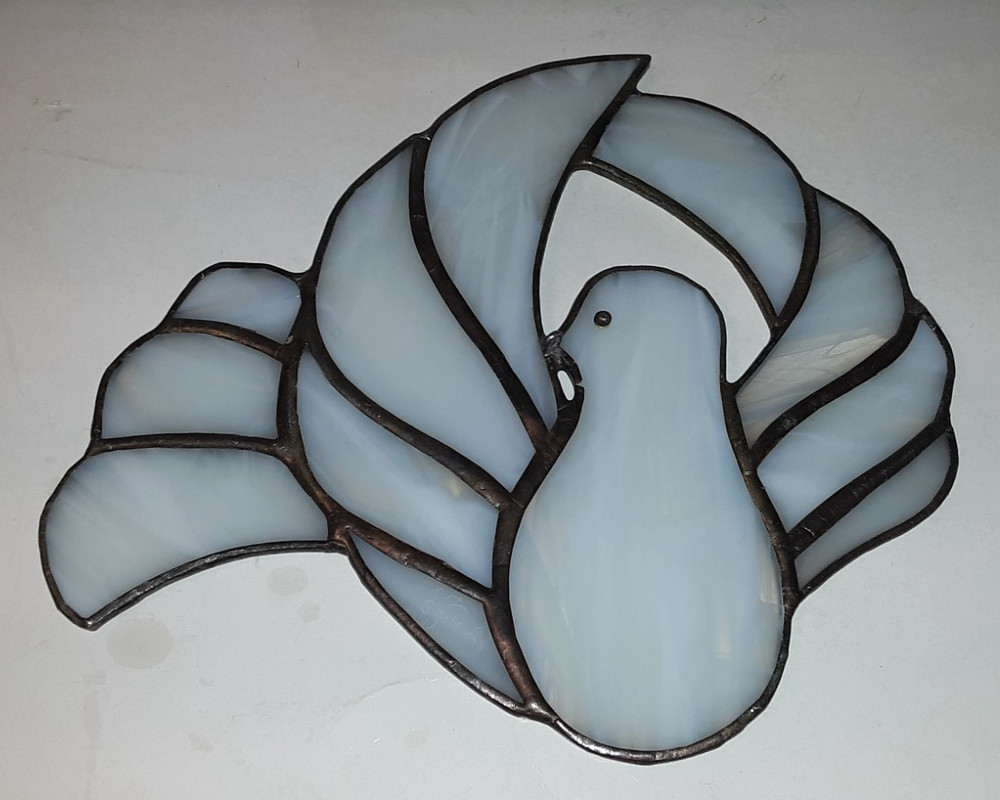 Stained Glass Dove Window Hanging