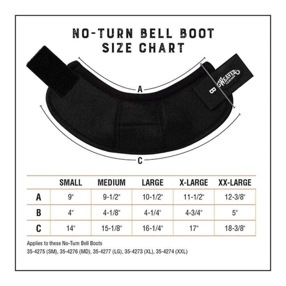 35-4274-S1 Weaver No-Turn Bell Boots - Black XX-Large NEW