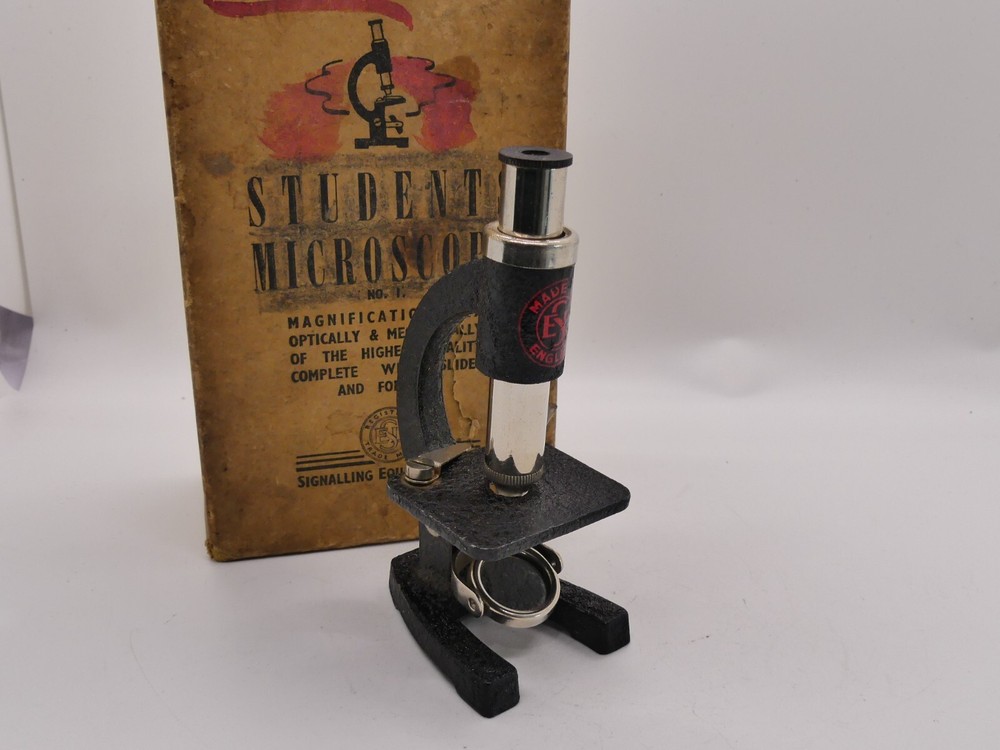 VINTAGE STUDENTS MICROSCOPE SIGNALLING EQUIPMENT LTD BOXED 30