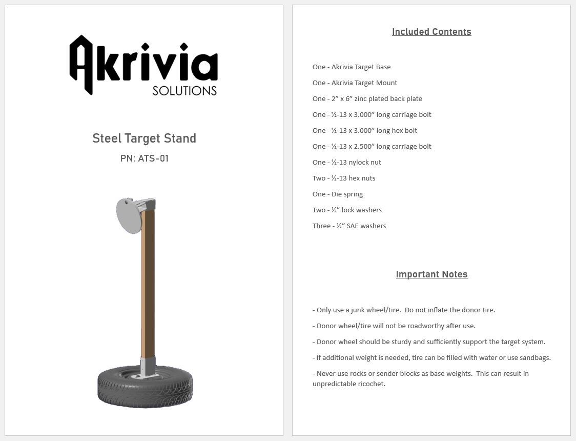 Heavy Duty AR500 Steel Shooting Target Stand Kit with Mount & Base - SHIPS FREE!