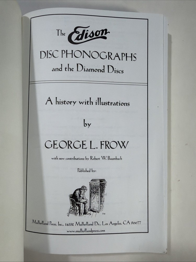 Edison Phonograph Disc ID$ Book 1908-Up Cabinets MORE
