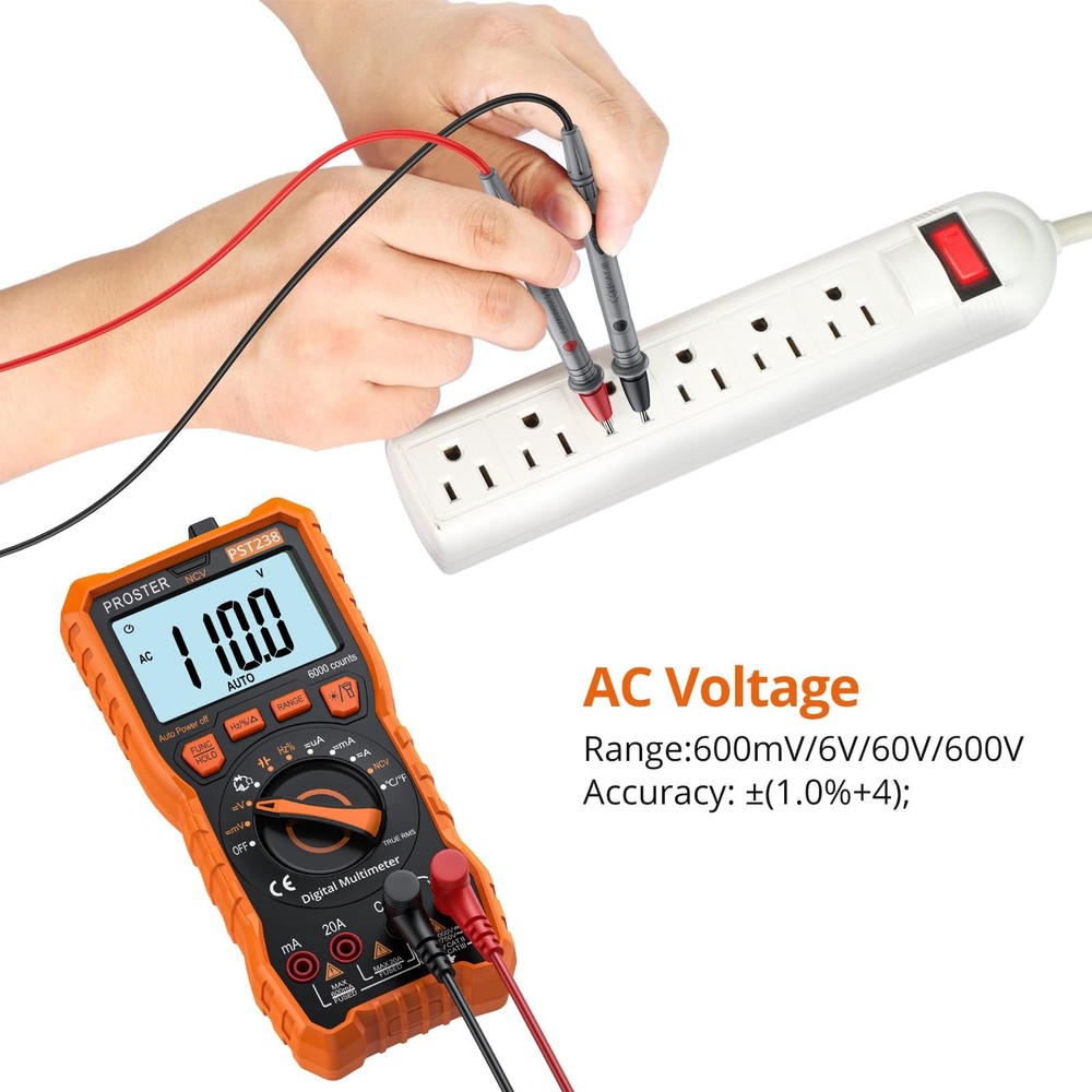 Digital Multimeter 6000 Count - TRMS Voltmeter Multimetro Digital Auto Range ...
